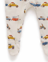 Printet Zip Growsuit - Road Trip Print