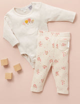 Purebaby Posie Bodysuit - Oatmeal Melange