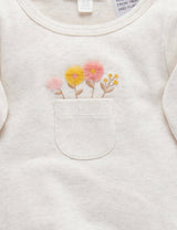 Purebaby Posie Bodysuit - Oatmeal Melange