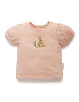 Purebaby Puffed Sleeve Tee - Peach