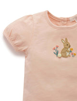Purebaby Puffed Sleeve Tee - Peach