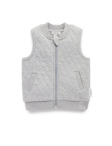 Purebaby Quilted Vest - Grey Melange