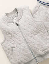 Purebaby Quilted Vest - Grey Melange