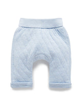 Purebaby Quilted Pant - Soft Blue Melange