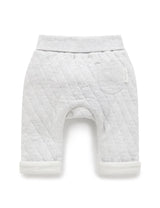Purebaby Quilted Pant - Pale Grey Melange