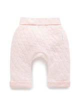 Purebaby Quilted Pant - Soft Pink Melange