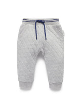 Purebaby Quilted Track Pants - Grey Melange