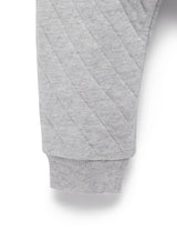 Purebaby Quilted Track Pants - Grey Melange