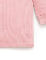 Purebaby Rib L/Slv Henley Tee - Dusty Rose