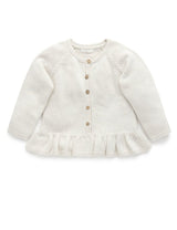 Purebaby Ruffle Cardigan - Cloud Melange