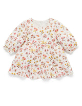 Purebaby Ruffle Dress - Winter Flower Print