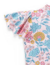 Purebaby S/Slv Rashie Flutter Set - Sweet Marigold Print