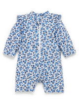 Purebaby L/Slv Sunsuit Rashie - Forget Me Not Print