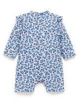 Purebaby L/Slv Sunsuit Rashie - Forget Me Not Print