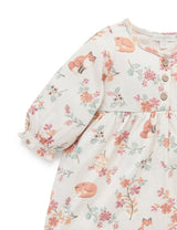 Purebaby Village Dress - Resting Fox Print