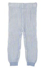 Brioche Knitted Pants - Dusty Blue Cream Combi