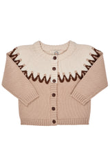 CupCake Classic Cardigan - LT Taupe Combi