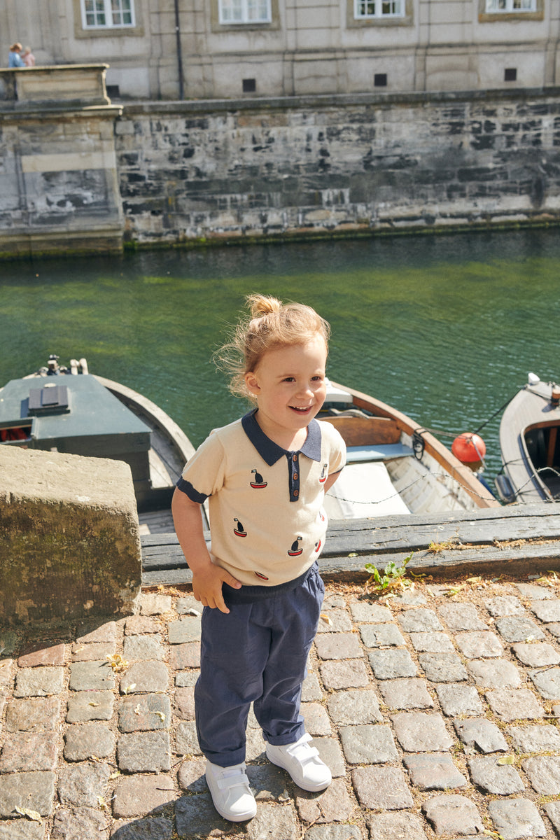 Classic Crisp Poplin Trousers - Navy