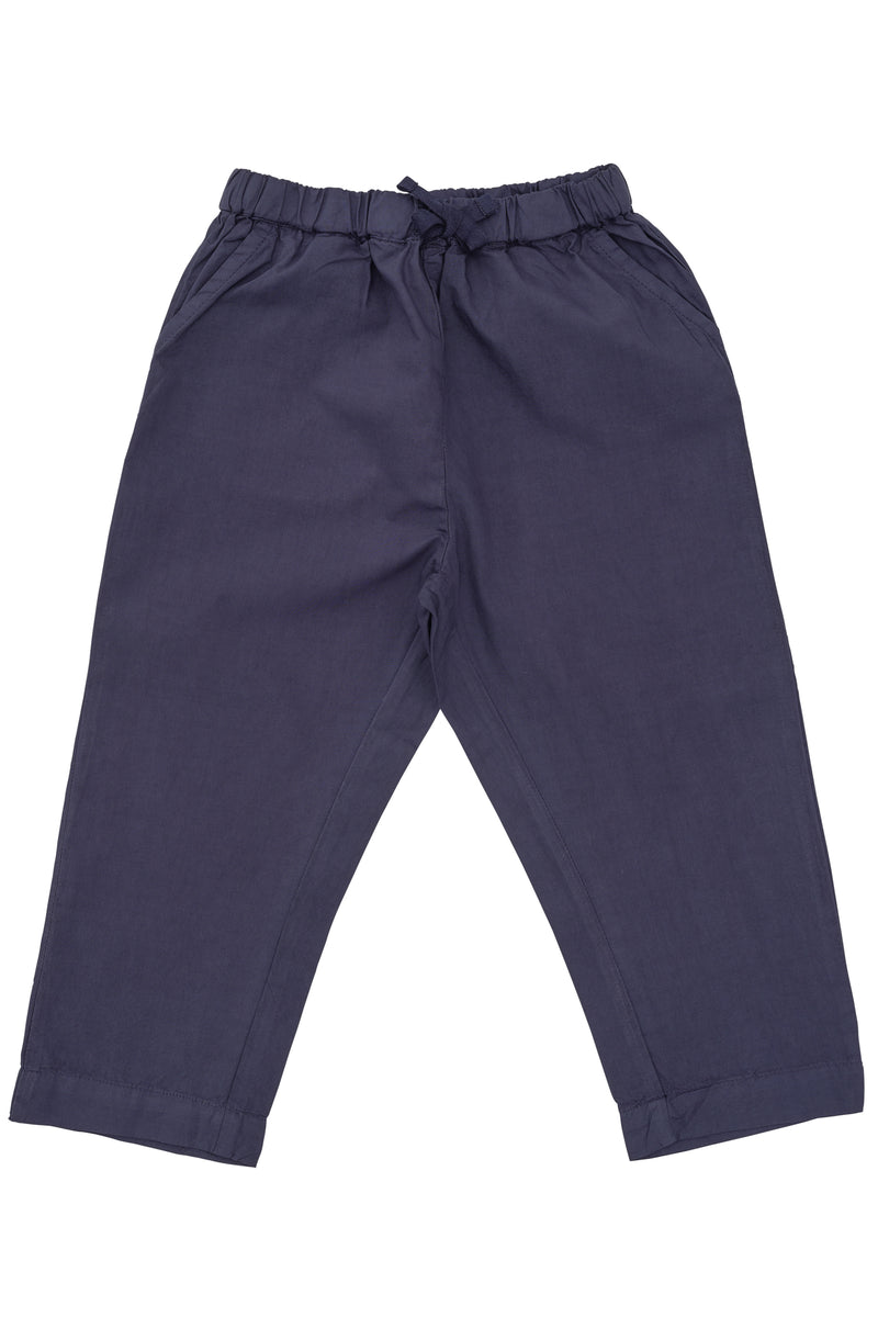 Classic Crisp Poplin Trousers - Navy