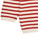 Knitted Striped Sailor Jumper - Cream/Red Combi