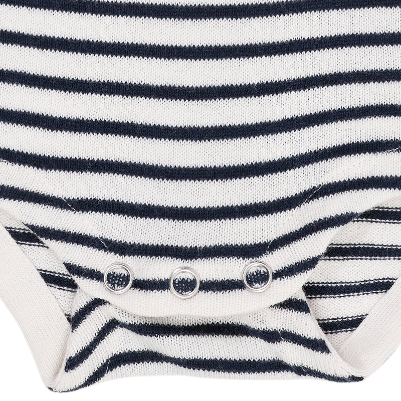 Light Knitted Stripe Body - Cream / Navy Combi
