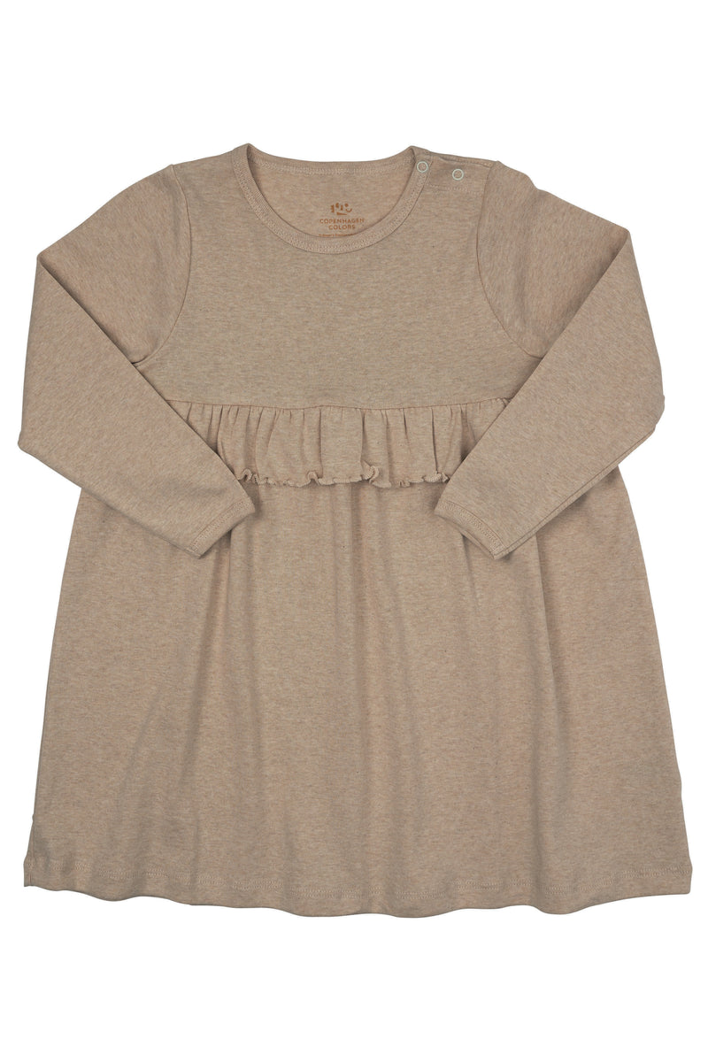 Melange Ruffle Dress - Natural Melange