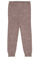 Merino Classic Rib Leggings W. Drawstrings - Natural Melange