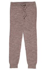 Merino Classic Rib Leggings W. Drawstrings - Natural Melange