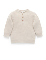 Henley Neck Jumper - Wheat