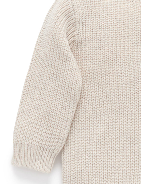 Henley Neck Jumper - Wheat