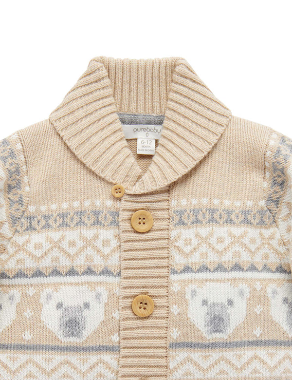 Polar Bear Cardigan - Polar Bear Jacquard