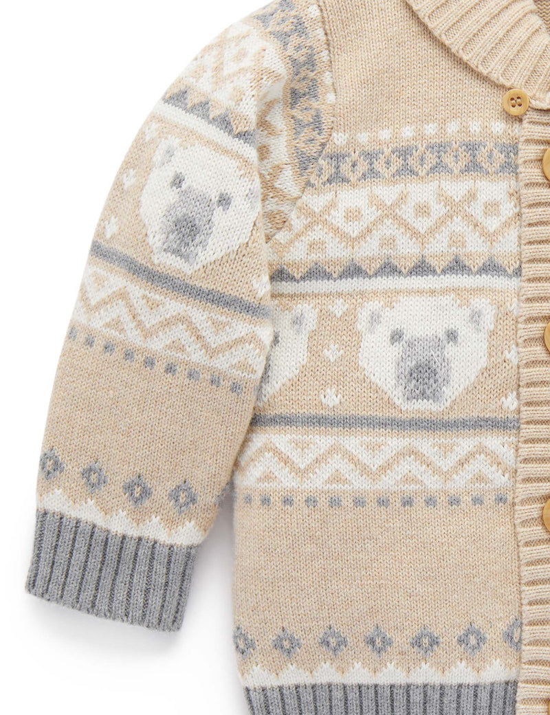 Polar Bear Cardigan - Polar Bear Jacquard