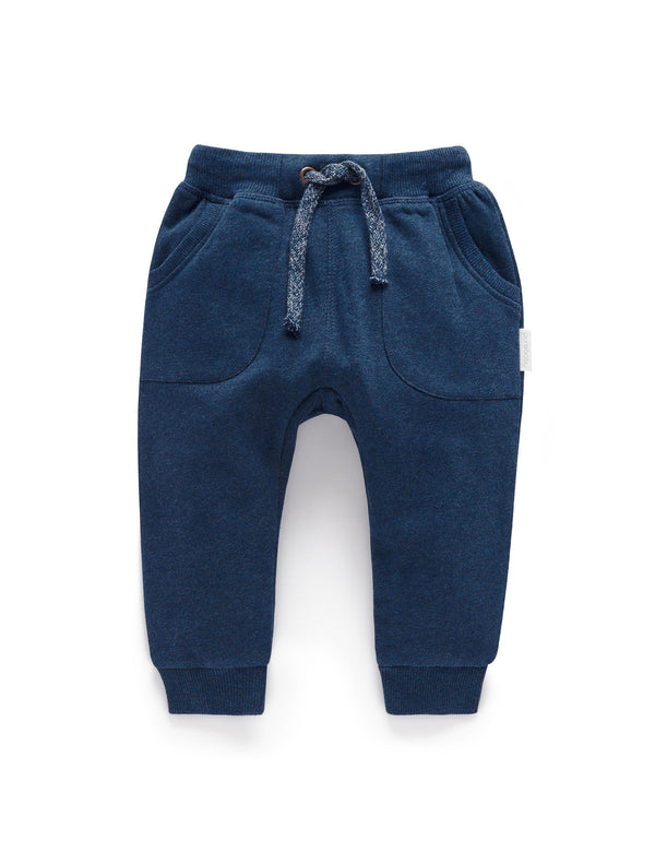 Indigo Slouchy Track Pants - Denim Melange