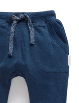 Indigo Slouchy Track Pants - Denim Melange