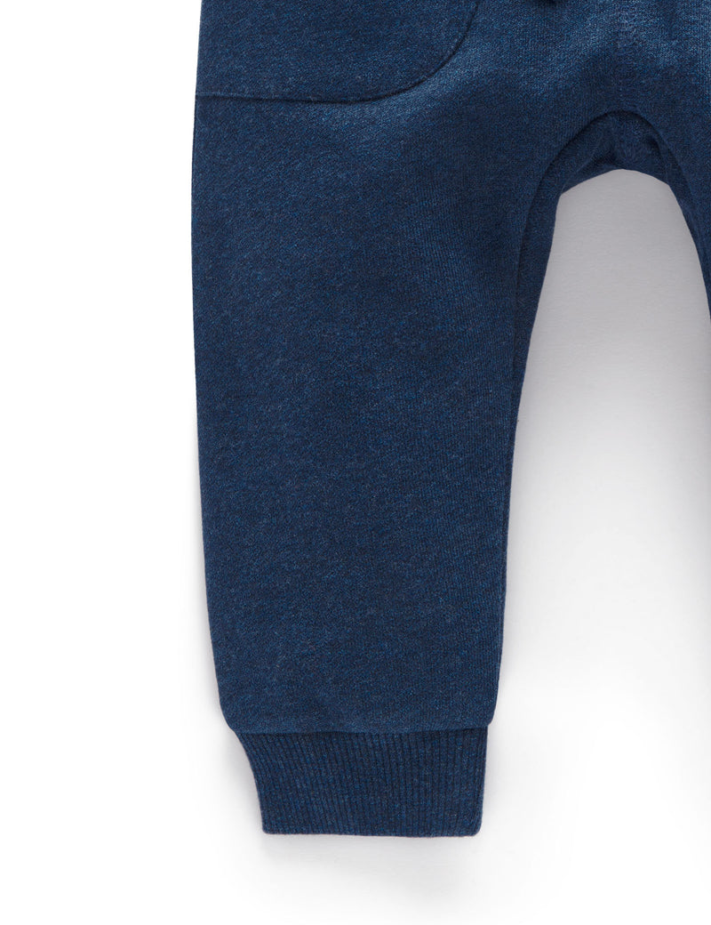 Indigo Slouchy Track Pants - Denim Melange