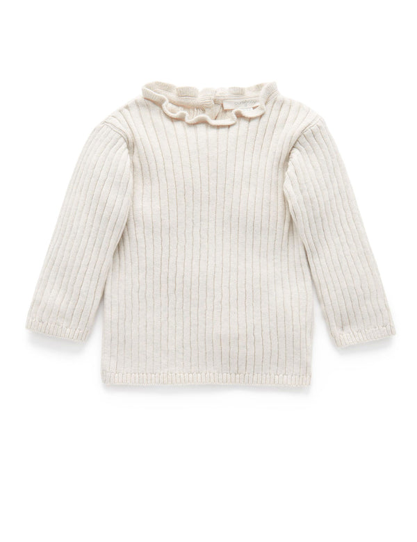 Fine Rib Jumper - Cloud Melange