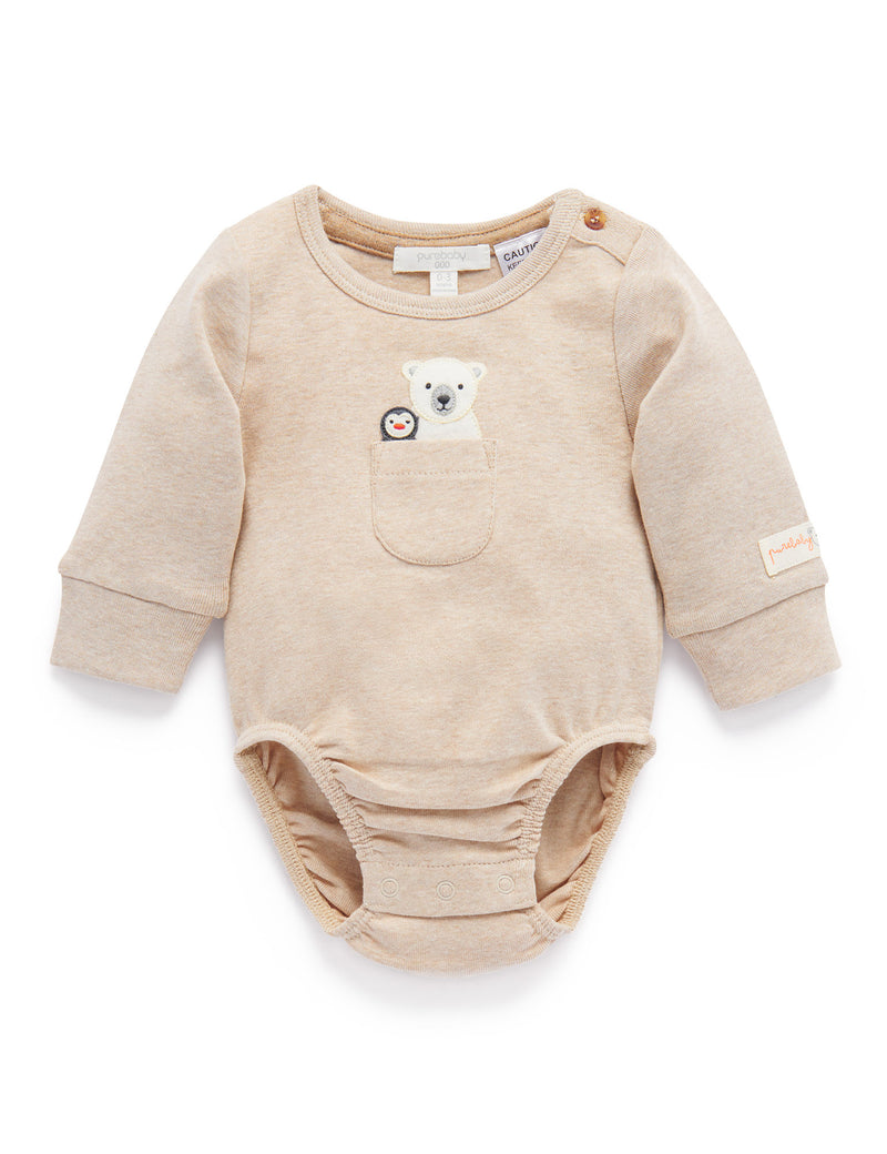 Snow Friends Bodysuit - Camel Melange