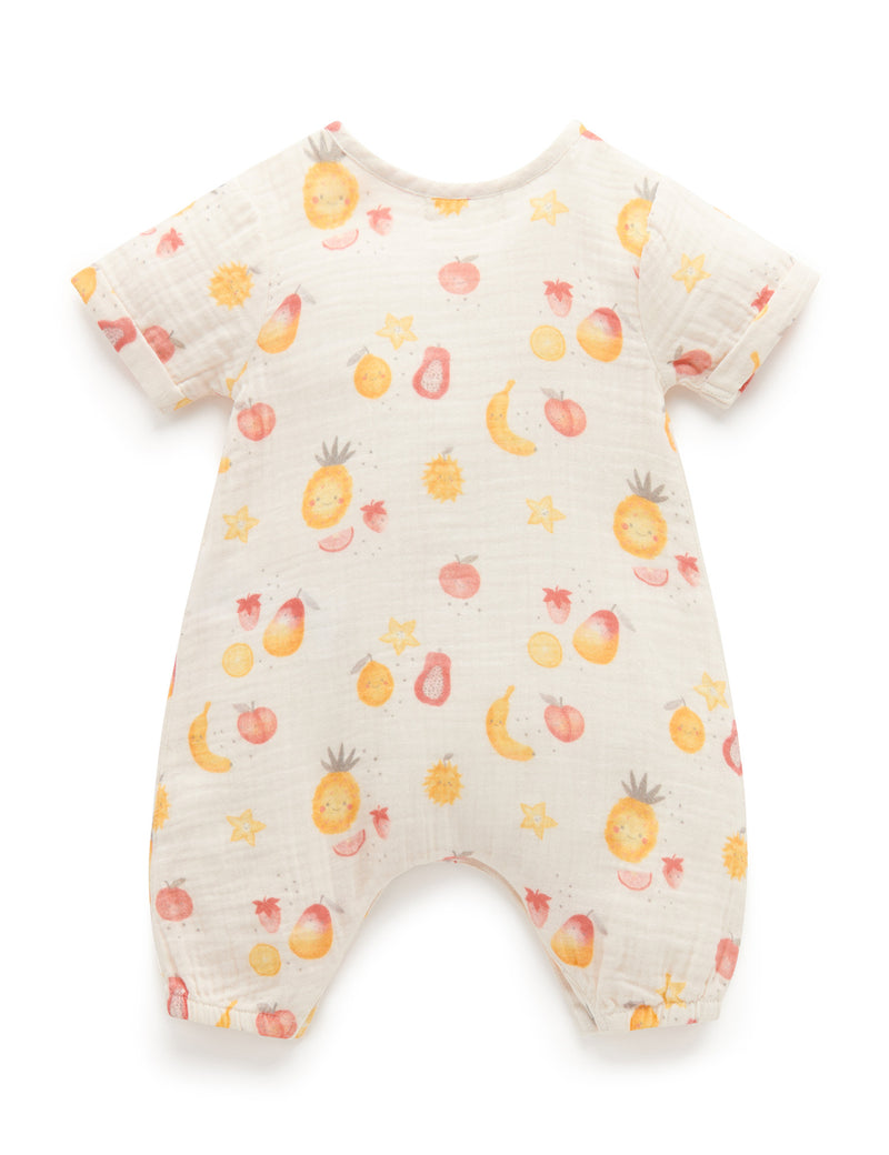 Slouchy Henley Growsuit - Juicy Print