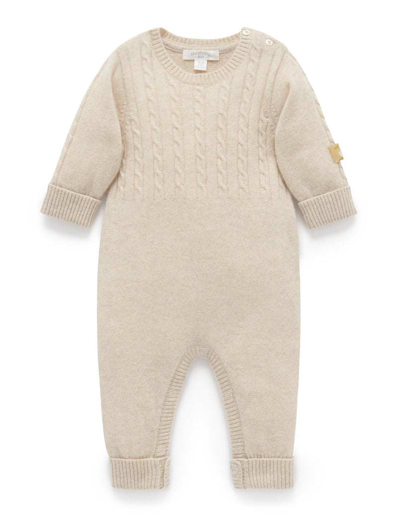 Cashmere Growsuit - Camel Melange