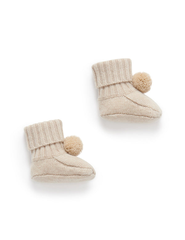 Cashmere Booties - Camel Melange