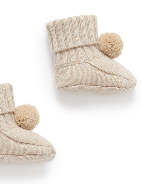 Cashmere Booties - Camel Melange