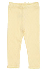 Pointelle Heart Leggins - Pale Yellow