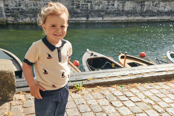 Polo With Boats - Cream Combi