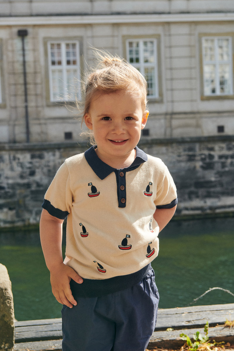 Polo With Boats - Cream Combi