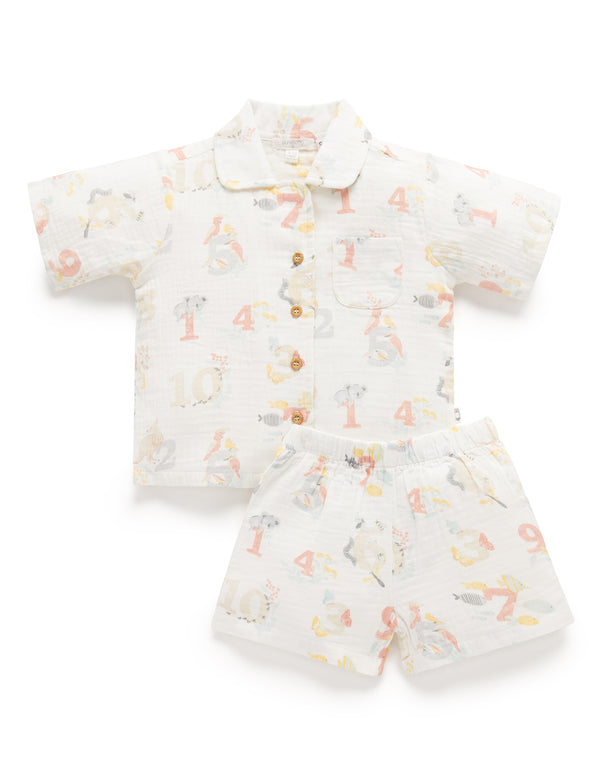 Short Crinkle PJ Set - Bushwalk Count