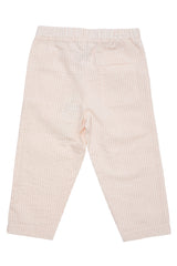 Seersucker Pants - Dusty Rose With Cream Stripe