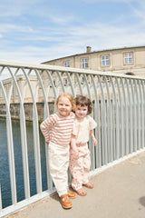 Seersucker Pants - Dusty Rose With Cream Stripe