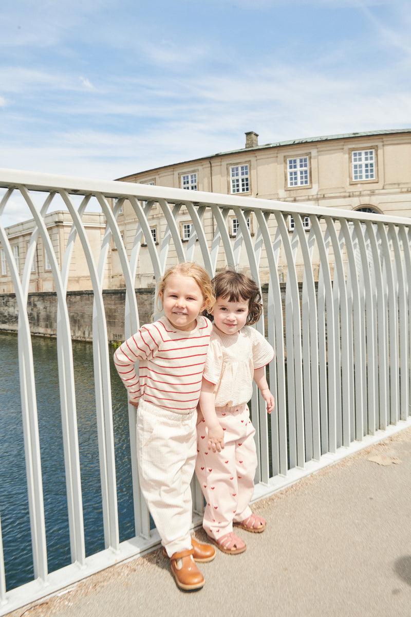 Seersucker Pants - Dusty Rose With Cream Stripe