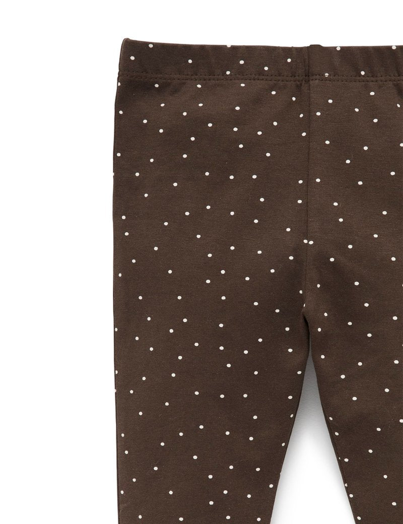 Purebaby Basic Legging - Chocolate Melange Spot