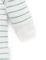 Purebaby Bear Family Growsuit - Sage Melange Stripe